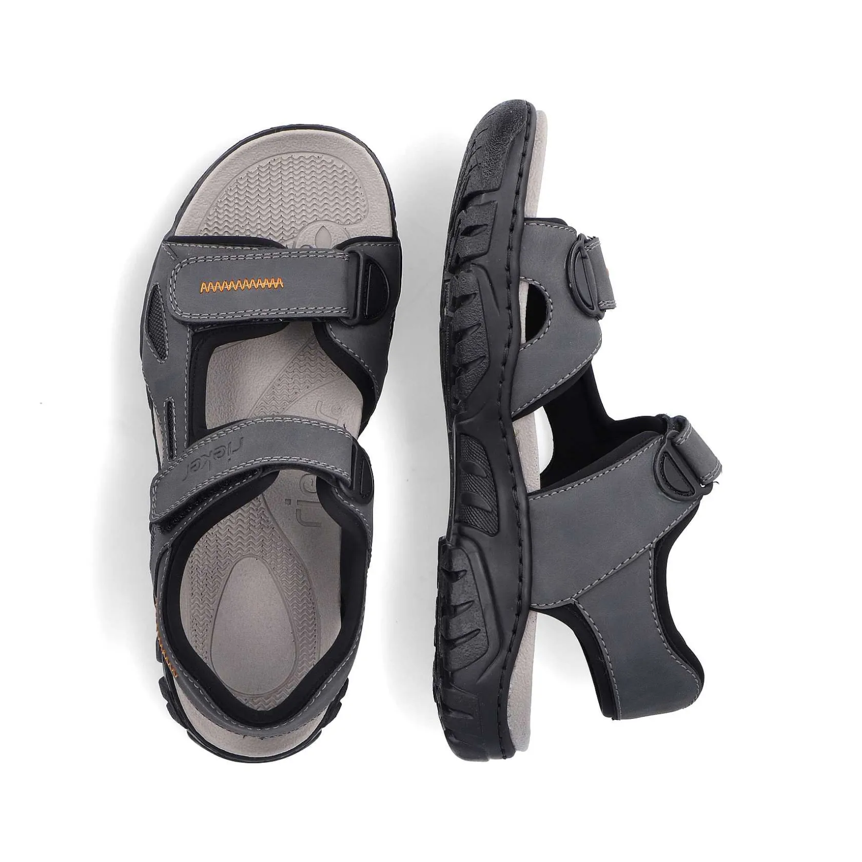 Rieker Sandals-Men'S Trekking Sandals Steel Gray