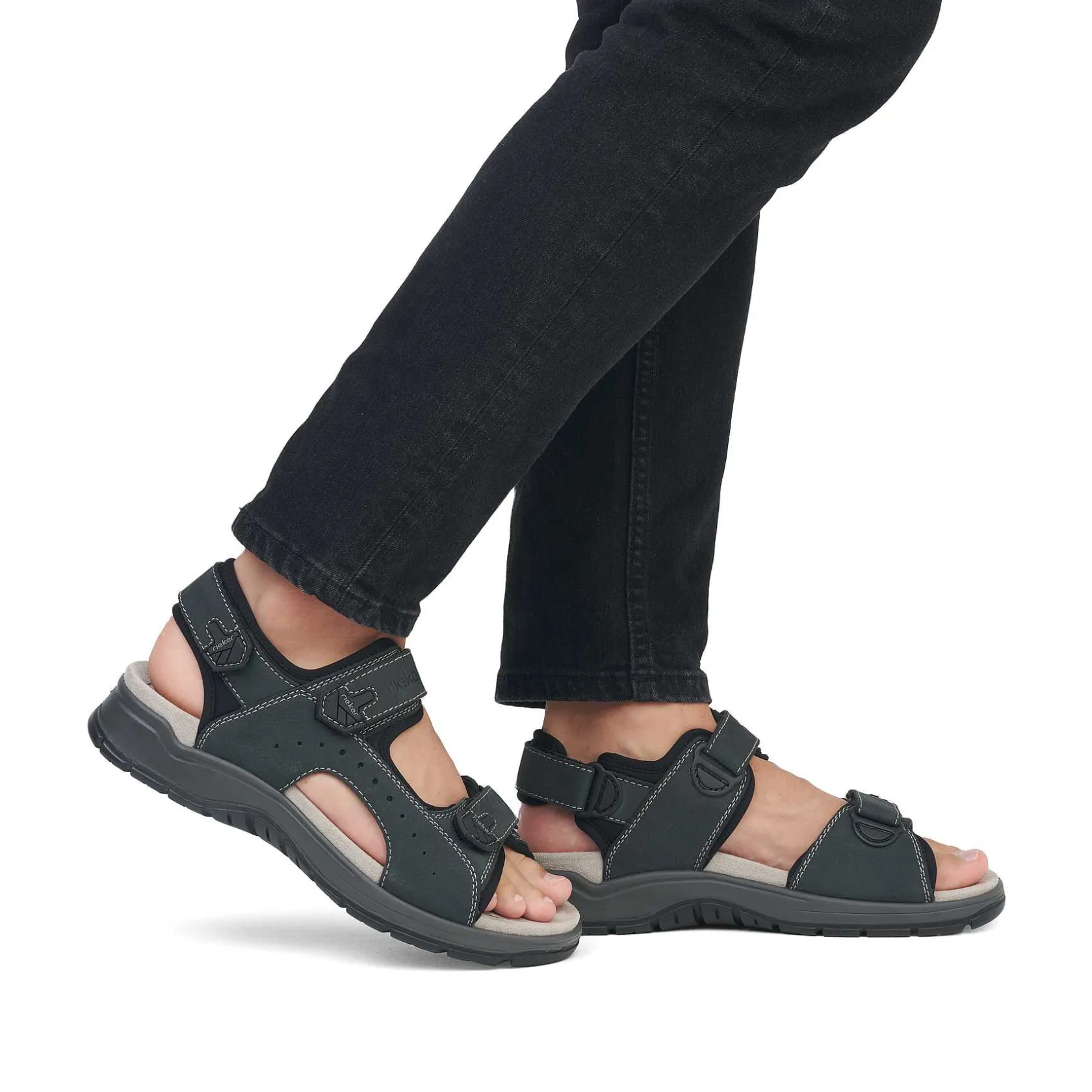 Rieker Sandals-Men'S Trekking Sandals Blue Gray