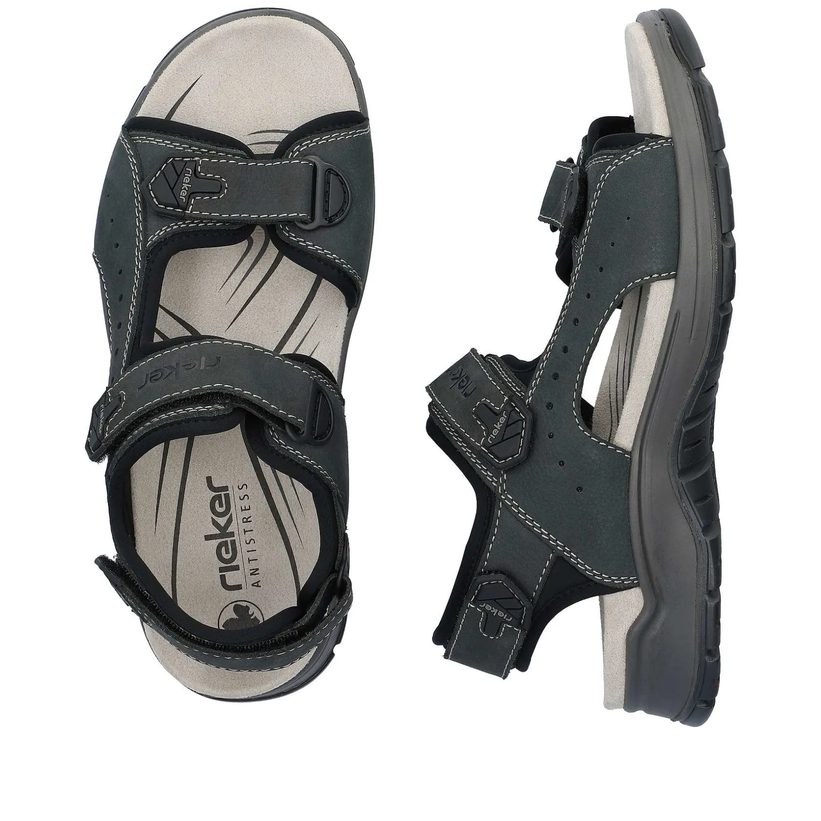 Rieker Sandals-Men'S Trekking Sandals Blue Gray