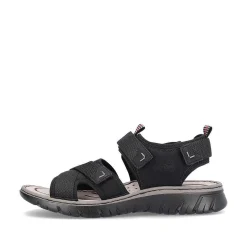 Rieker Sandals-Men'S Trekking Sandals Jet Black