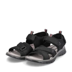 Rieker Sandals-Men'S Trekking Sandals Jet Black