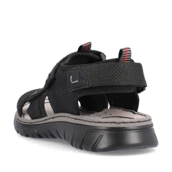 Rieker Sandals-Men'S Trekking Sandals Jet Black