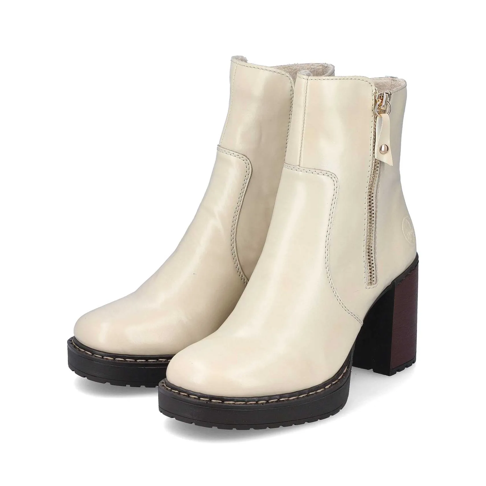 Rieker Ankle Boots & Boots-Women'S Ankle Boots Vanilla Beige-Black