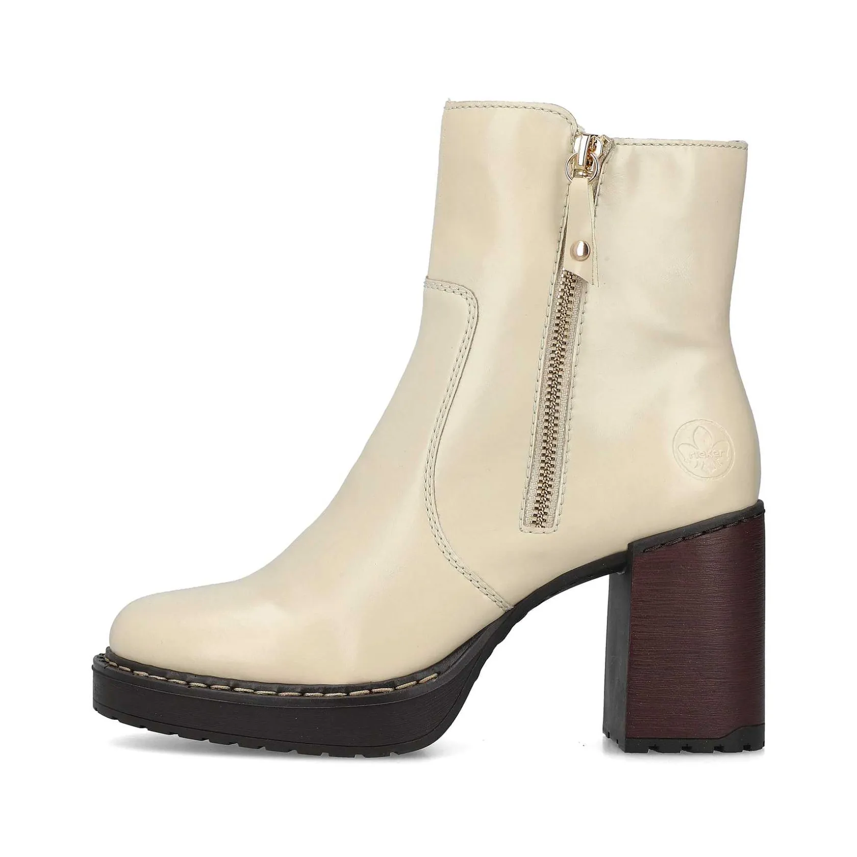 Rieker Ankle Boots & Boots-Women'S Ankle Boots Vanilla Beige-Black