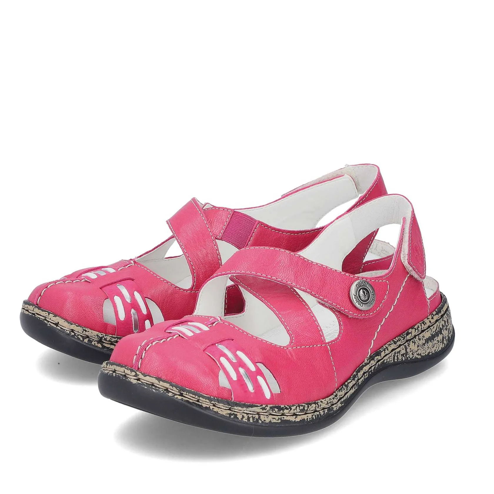 Rieker Colorful Styles-Women'S Ballerinas Red Pink