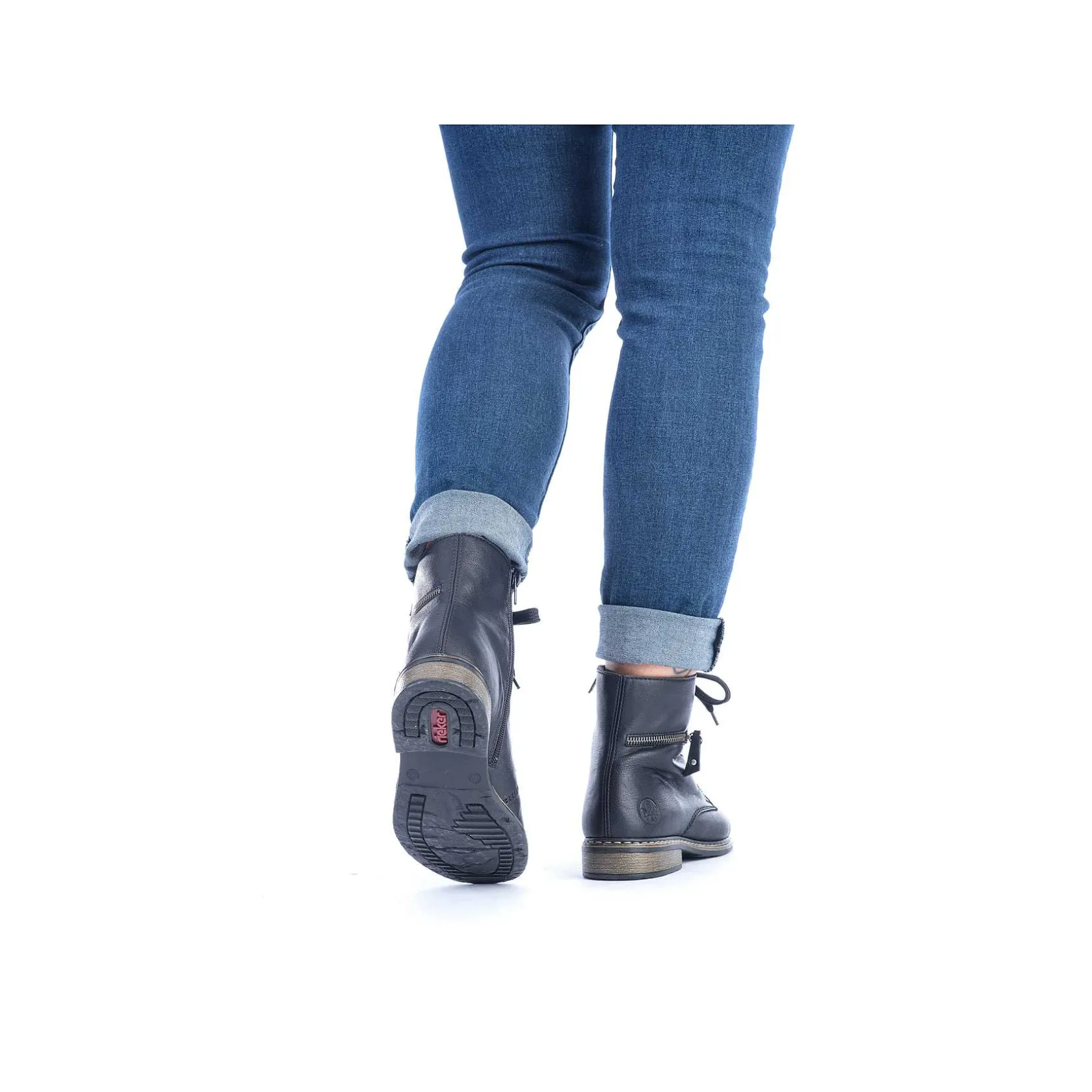 Rieker Ankle Boots & Boots-Women'S Biker Boots Jet Black