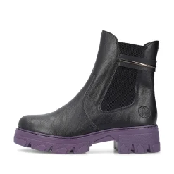 Rieker Ankle Boots & Boots-Women'S Biker Boots Night Black-Purple