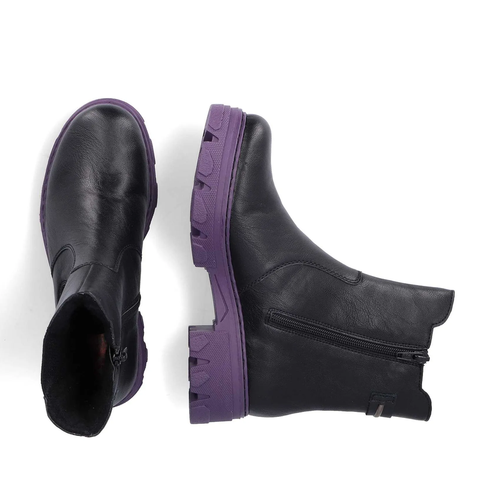 Rieker Ankle Boots & Boots-Women'S Biker Boots Night Black-Purple