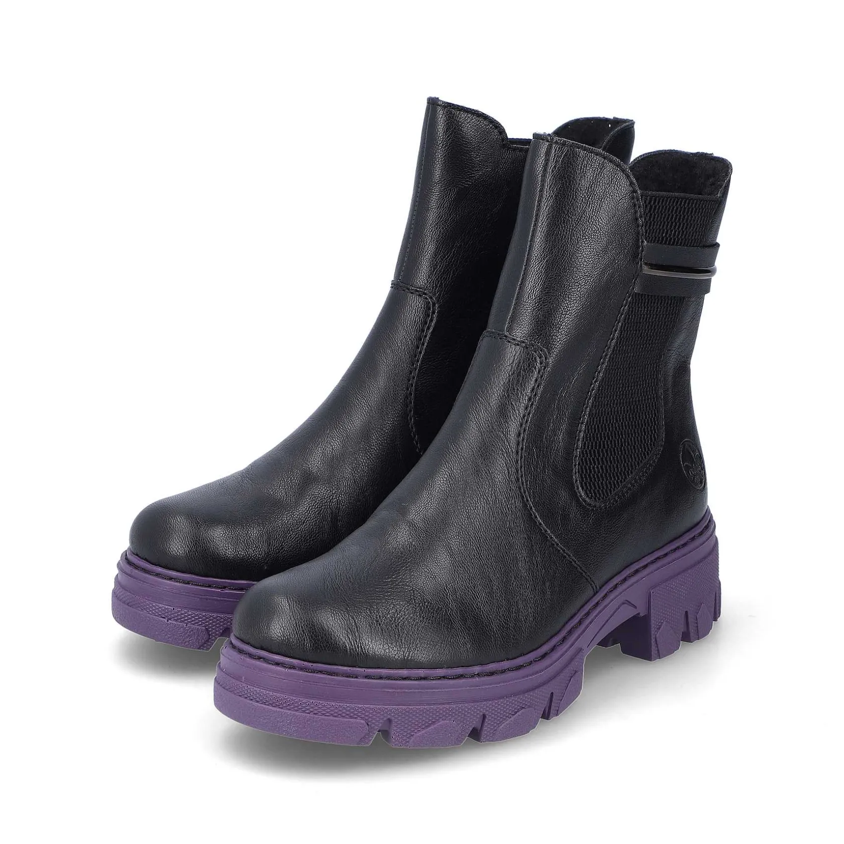 Rieker Ankle Boots & Boots-Women'S Biker Boots Night Black-Purple