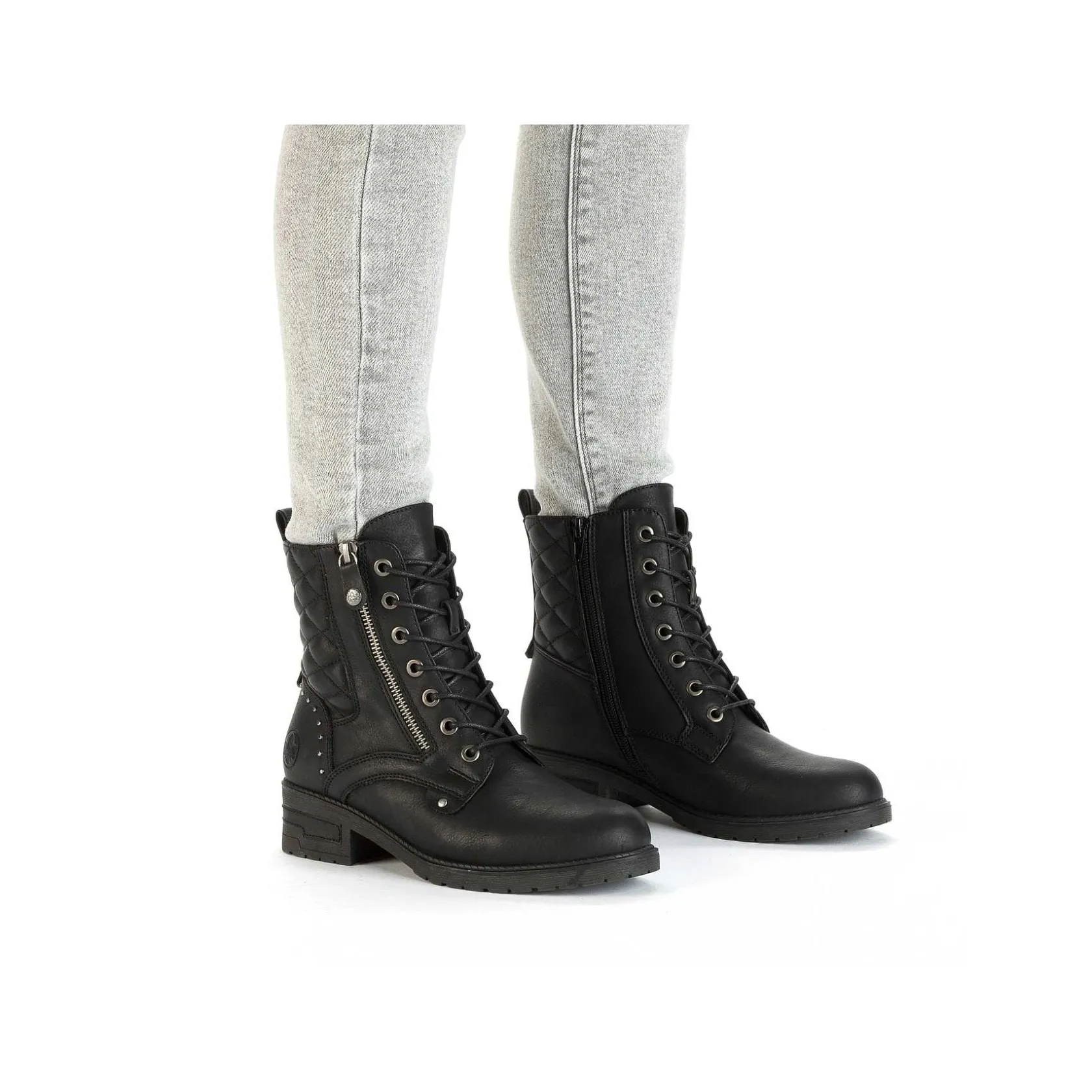 Rieker Ankle Boots & Boots-Women'S Biker Boots Night Black