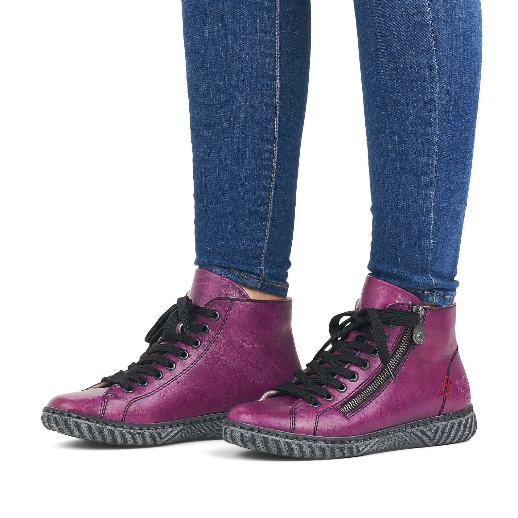 Rieker Ankle Boots & Boots-Women'S Corded Boots Aubergine-Black