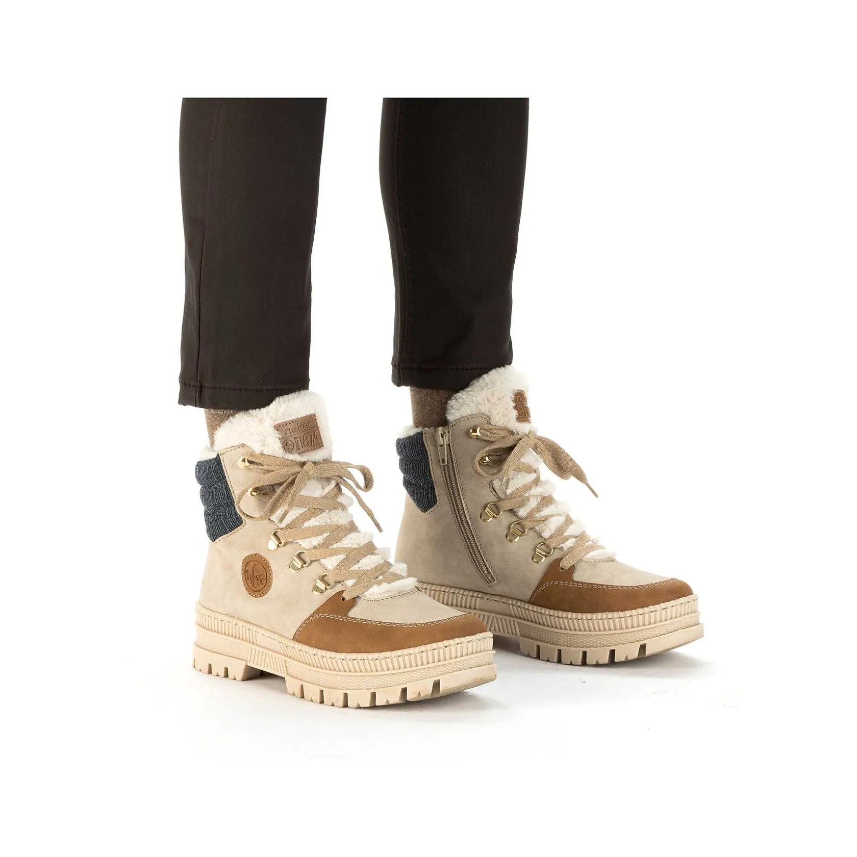 Rieker Ankle Boots & Boots-Women'S Corded Boots Beige Noisette