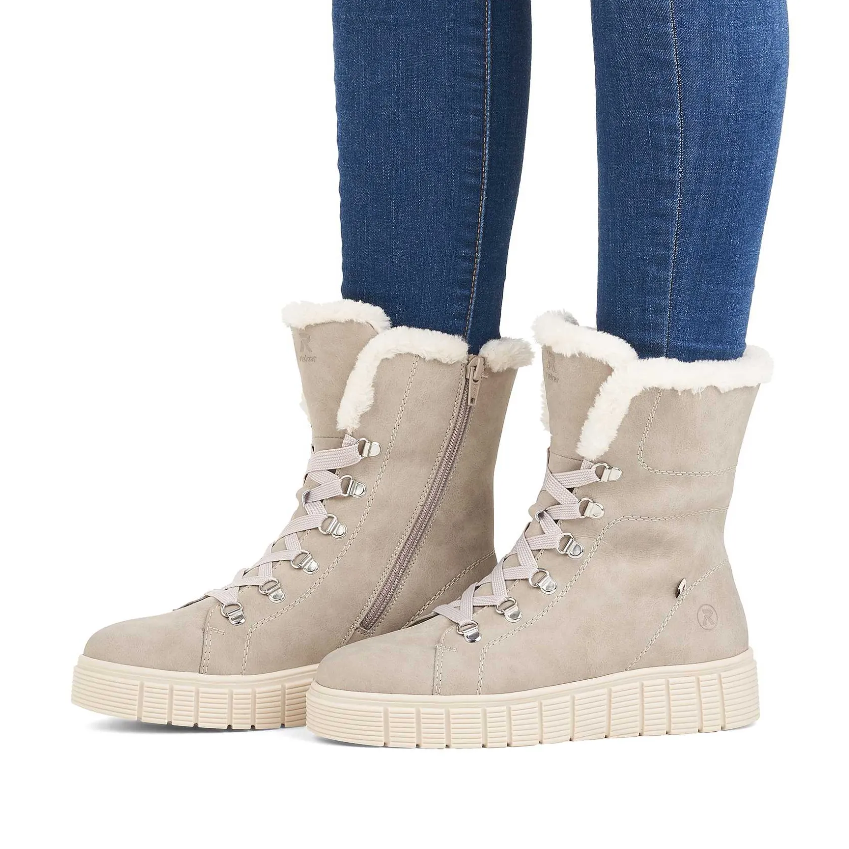 Rieker Ankle Boots & Boots-Women'S Corded Boots Platinum Grey