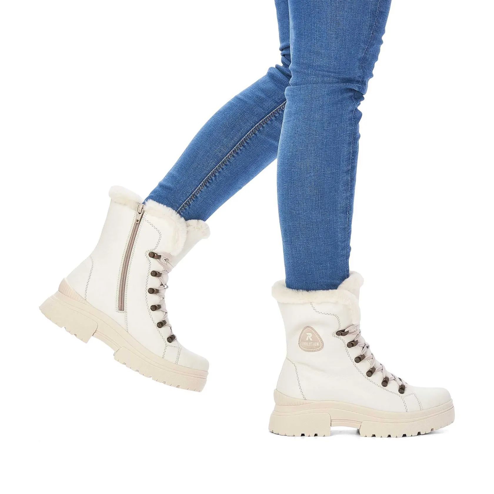 Rieker Sporty Styles-Women'S Corded Boots Frost White