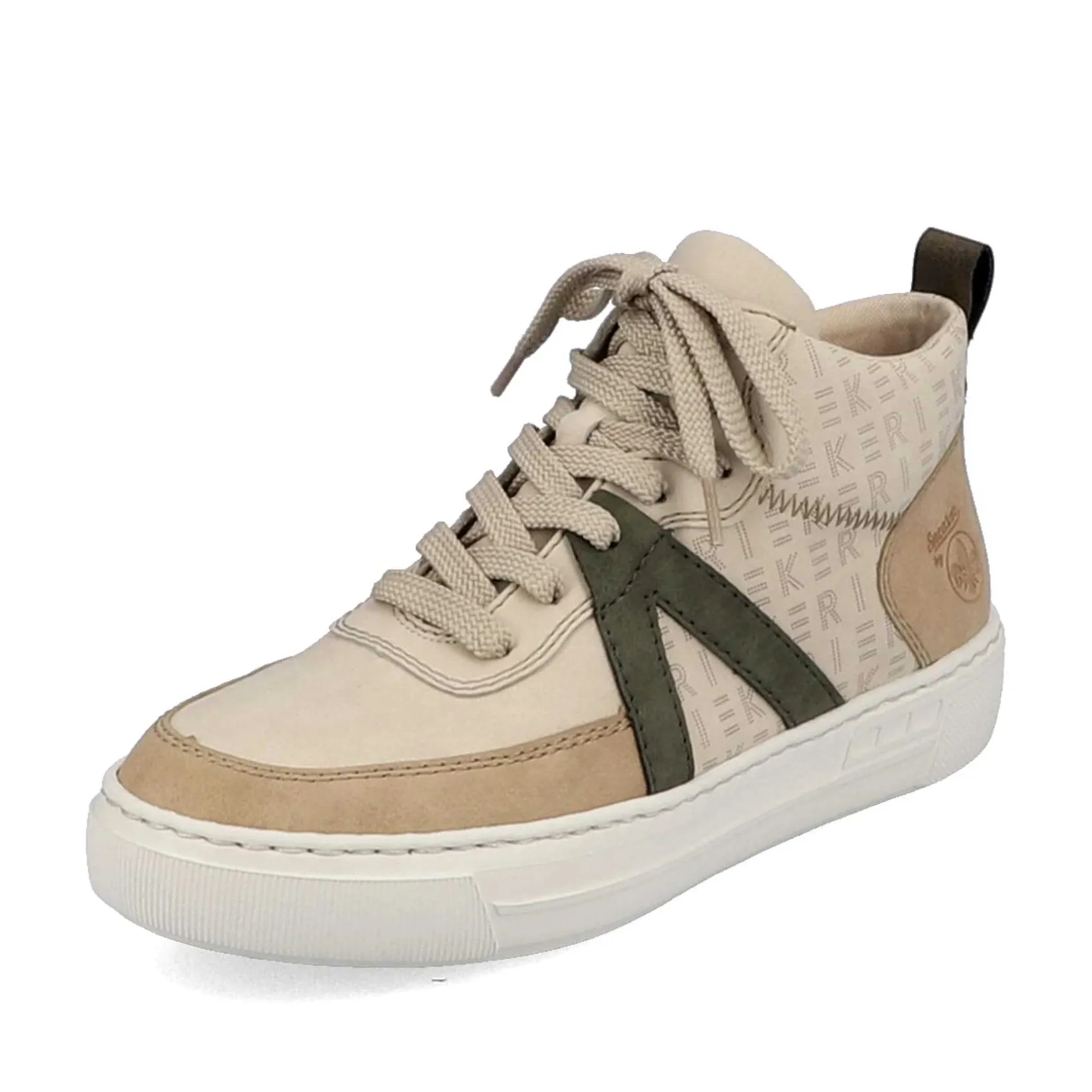 Rieker Sneakers-Women'S High Sneaker Cream Beige-Khaki Green
