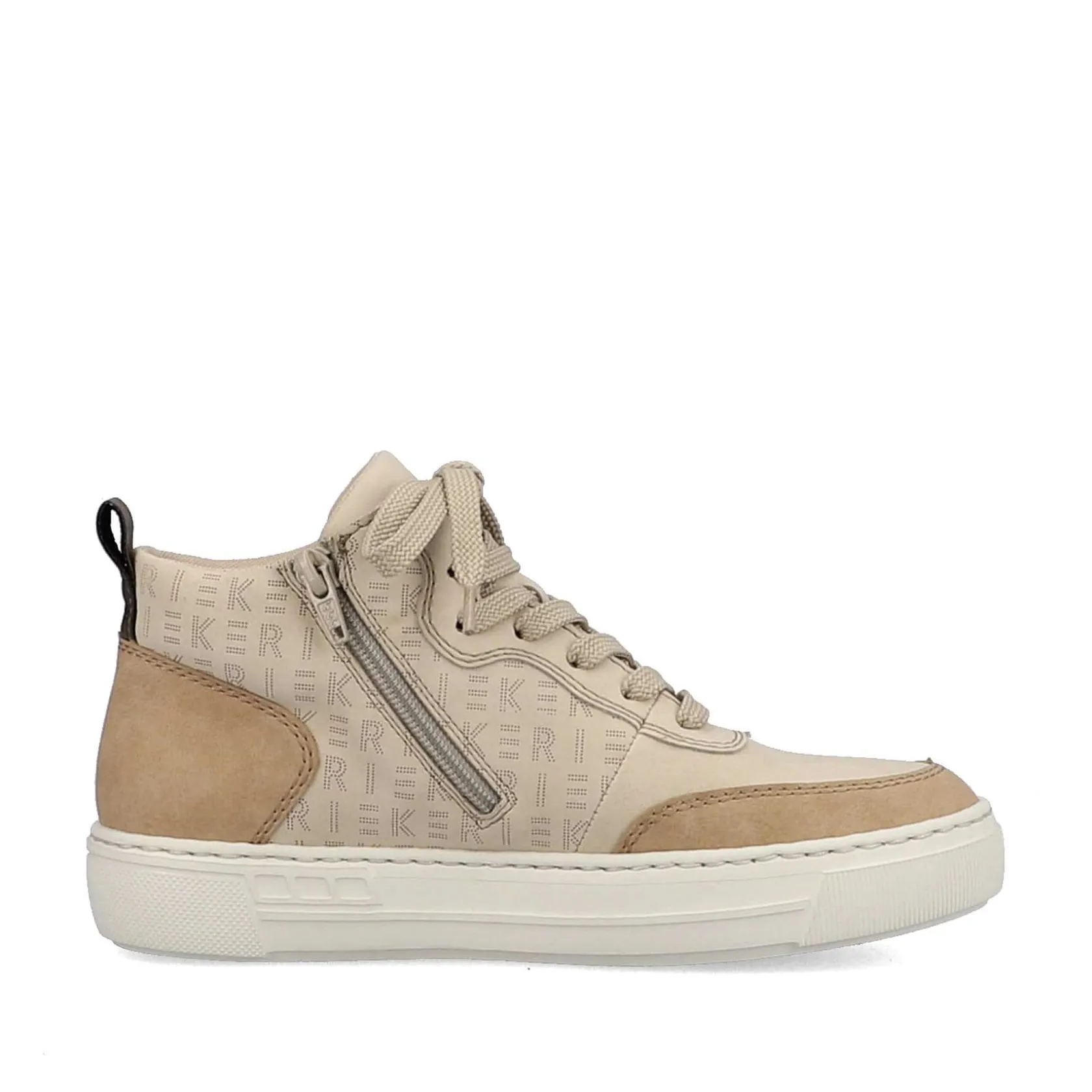 Rieker Sneakers-Women'S High Sneaker Cream Beige-Khaki Green