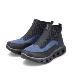 Rieker Sneakers-Women'S High Sneaker Asphalt Black-Ocean Blue