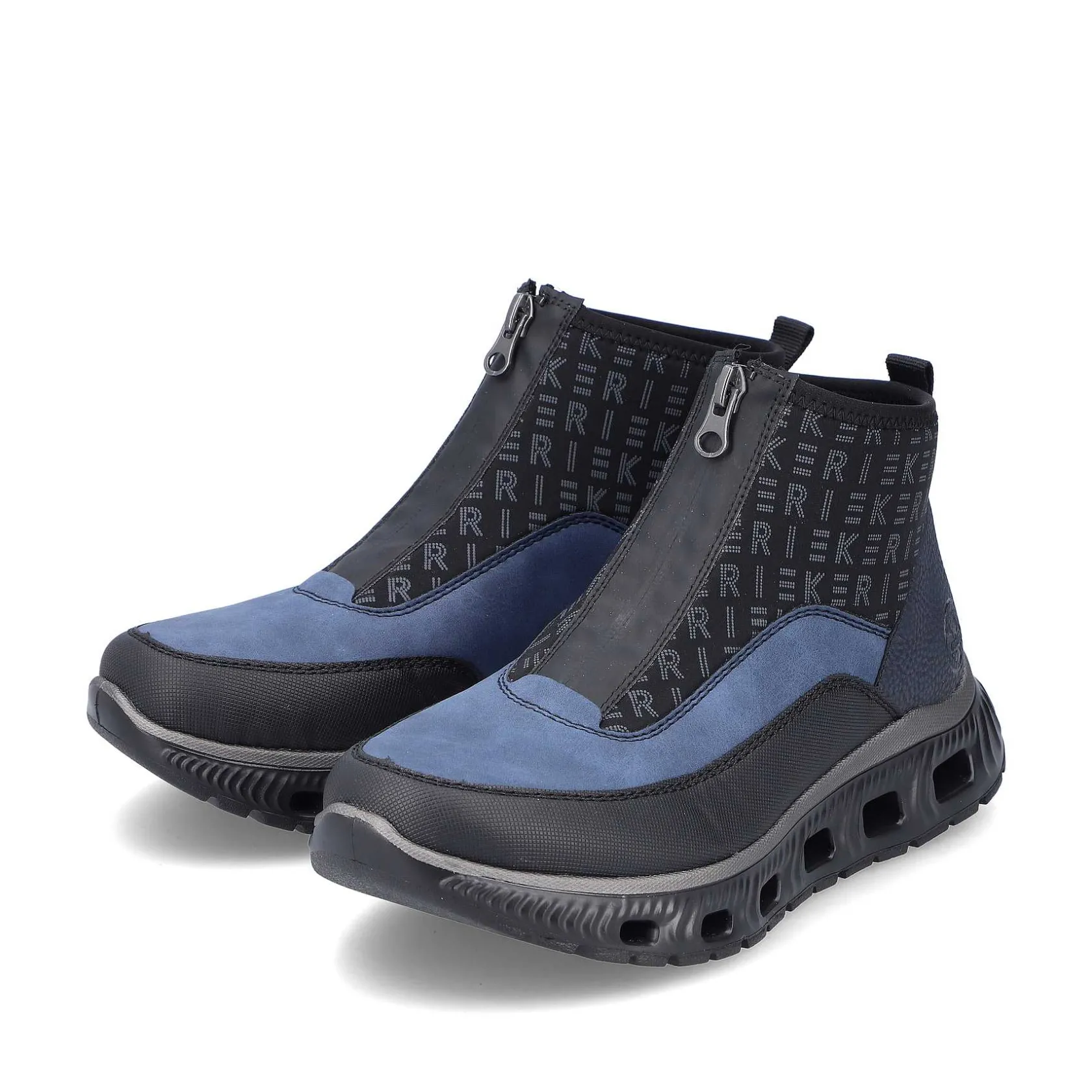 Rieker Sneakers-Women'S High Sneaker Asphalt Black-Ocean Blue