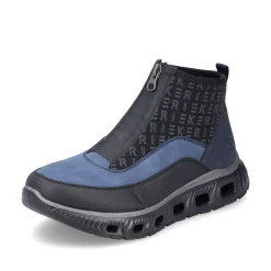 Rieker Sneakers-Women'S High Sneaker Asphalt Black-Ocean Blue