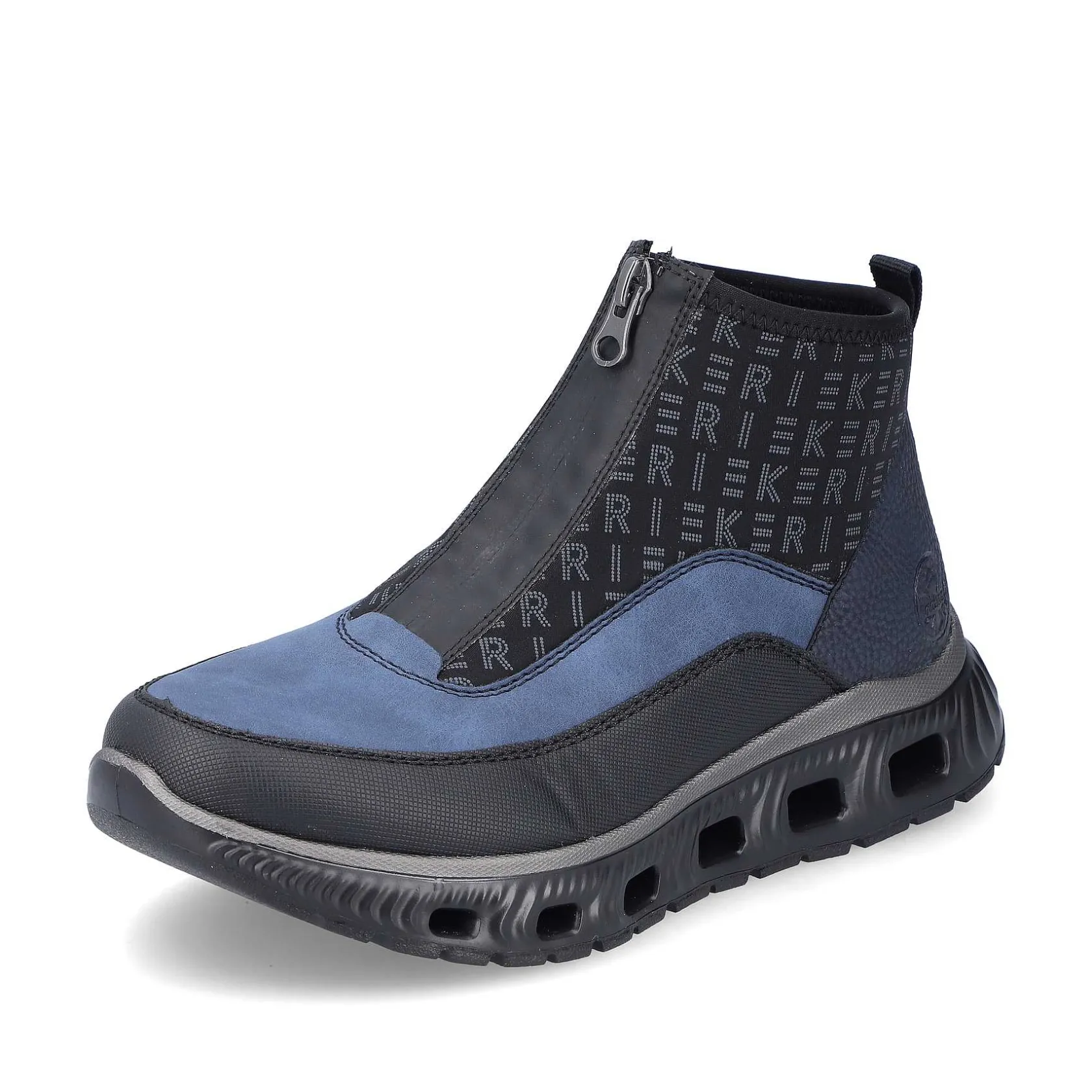 Rieker Sneakers-Women'S High Sneaker Asphalt Black-Ocean Blue