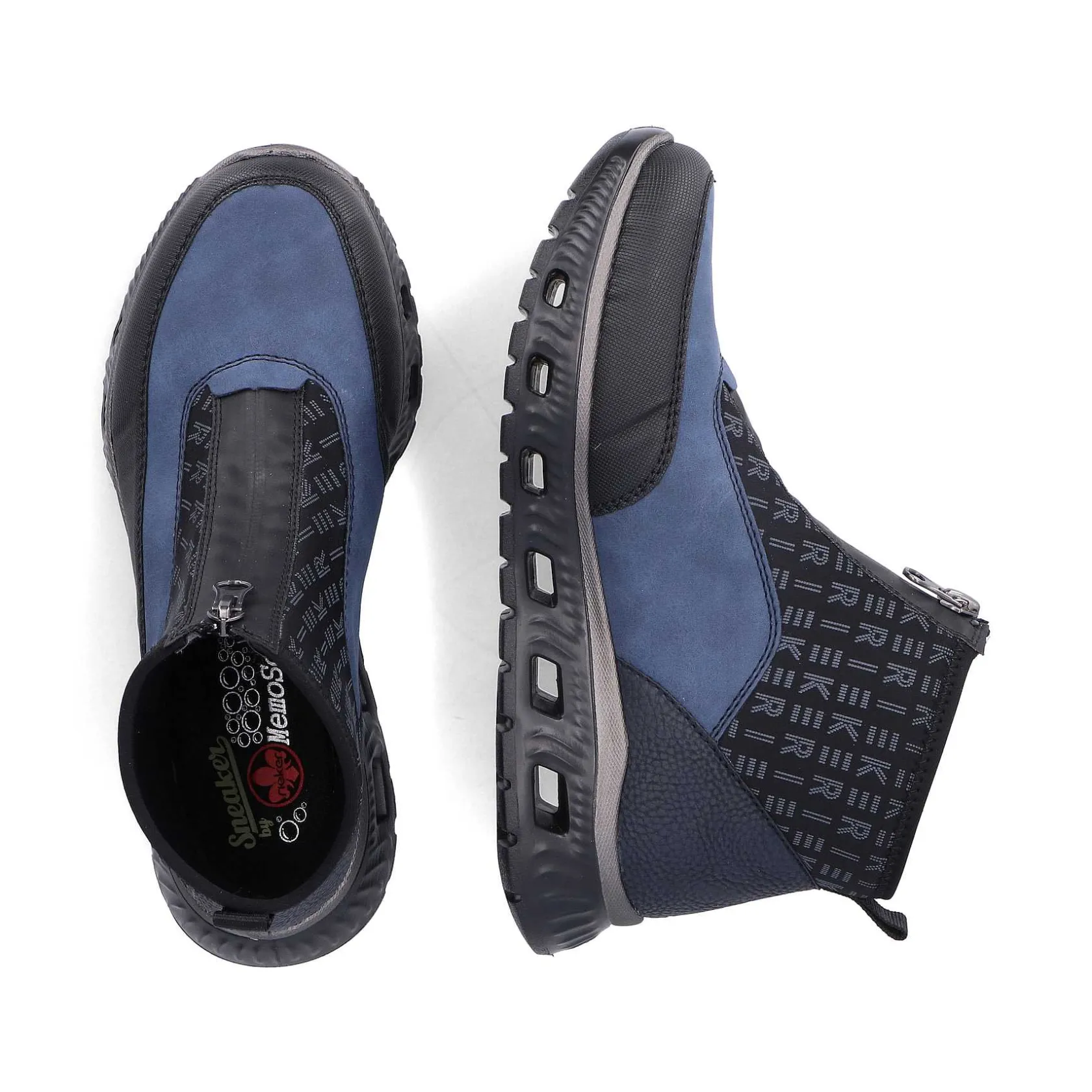 Rieker Sneakers-Women'S High Sneaker Asphalt Black-Ocean Blue