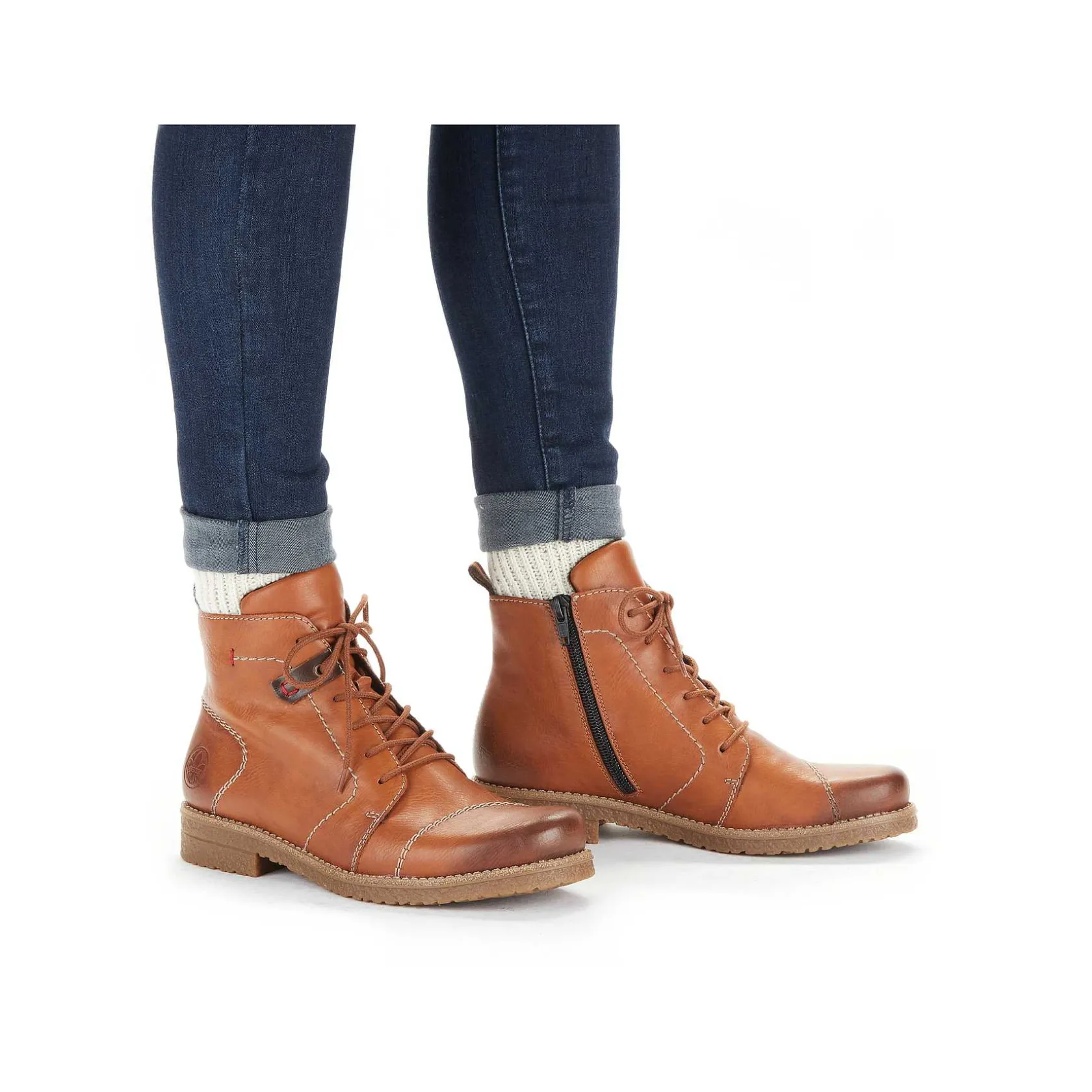Rieker Ankle Boots & Boots-Women'S Laced Boots Caramel Brown