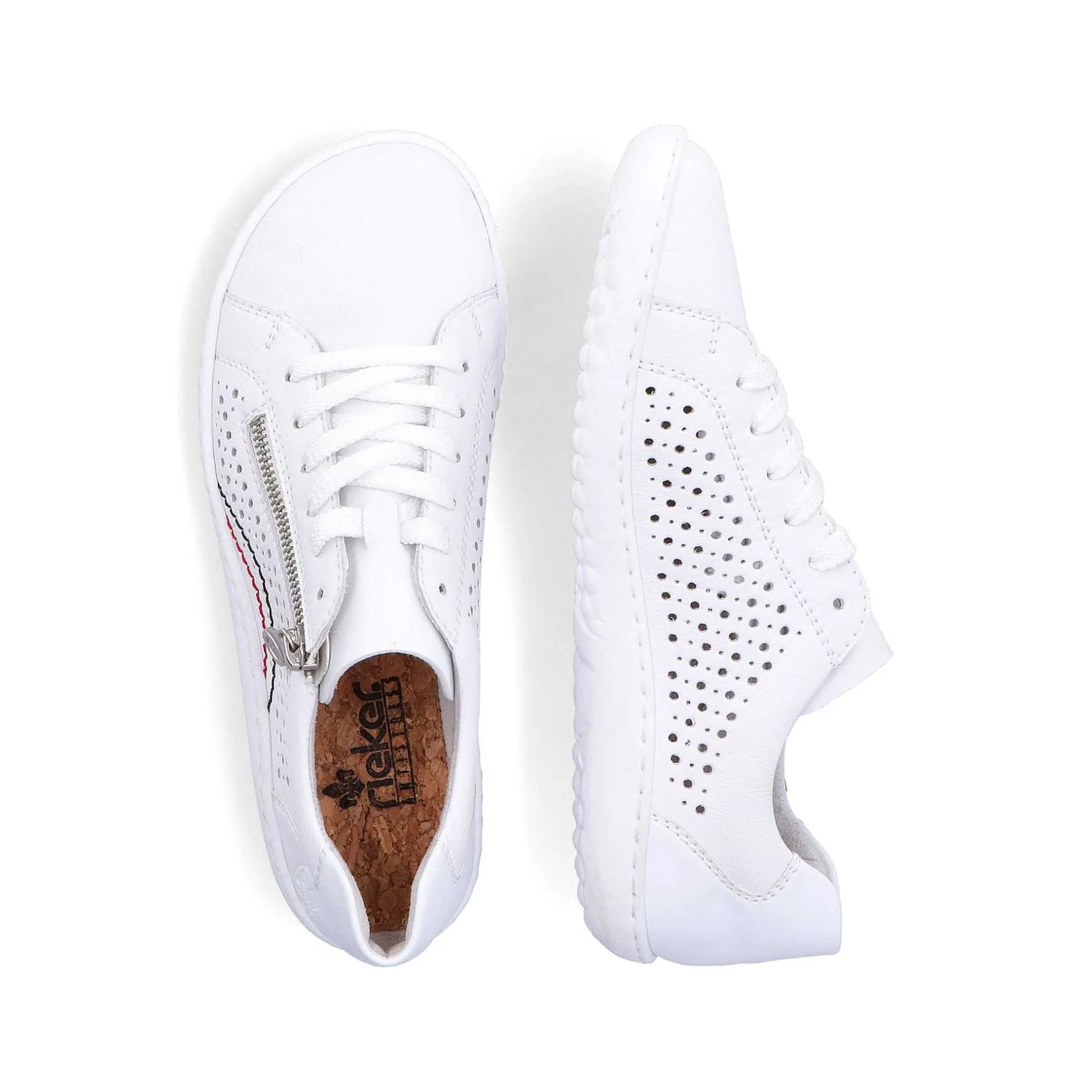 Rieker Low Shoes & Slippers-Women'S Laced Shoes Pearl White