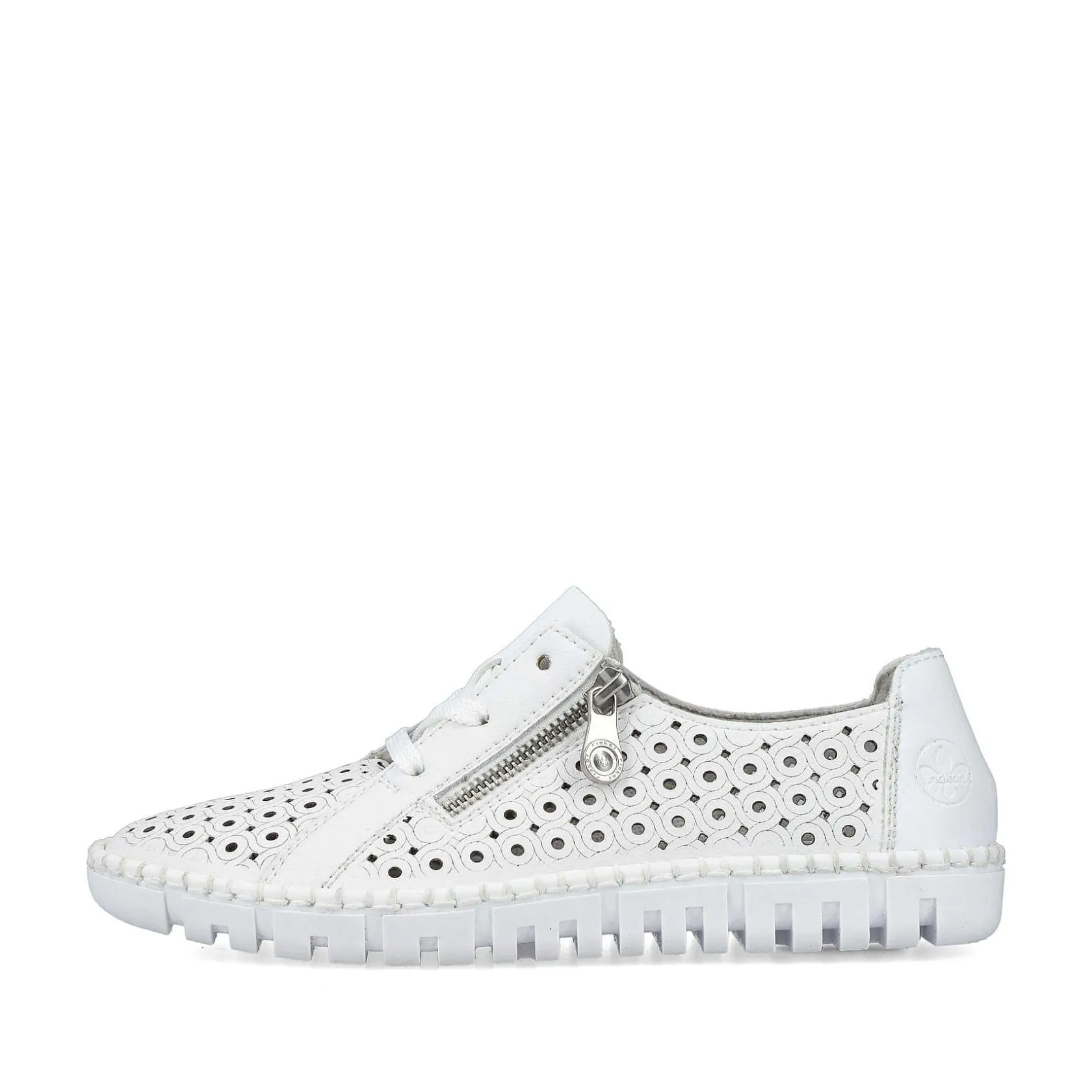 Rieker Summer Shoes-Women'S Laced Shoes Pearl White