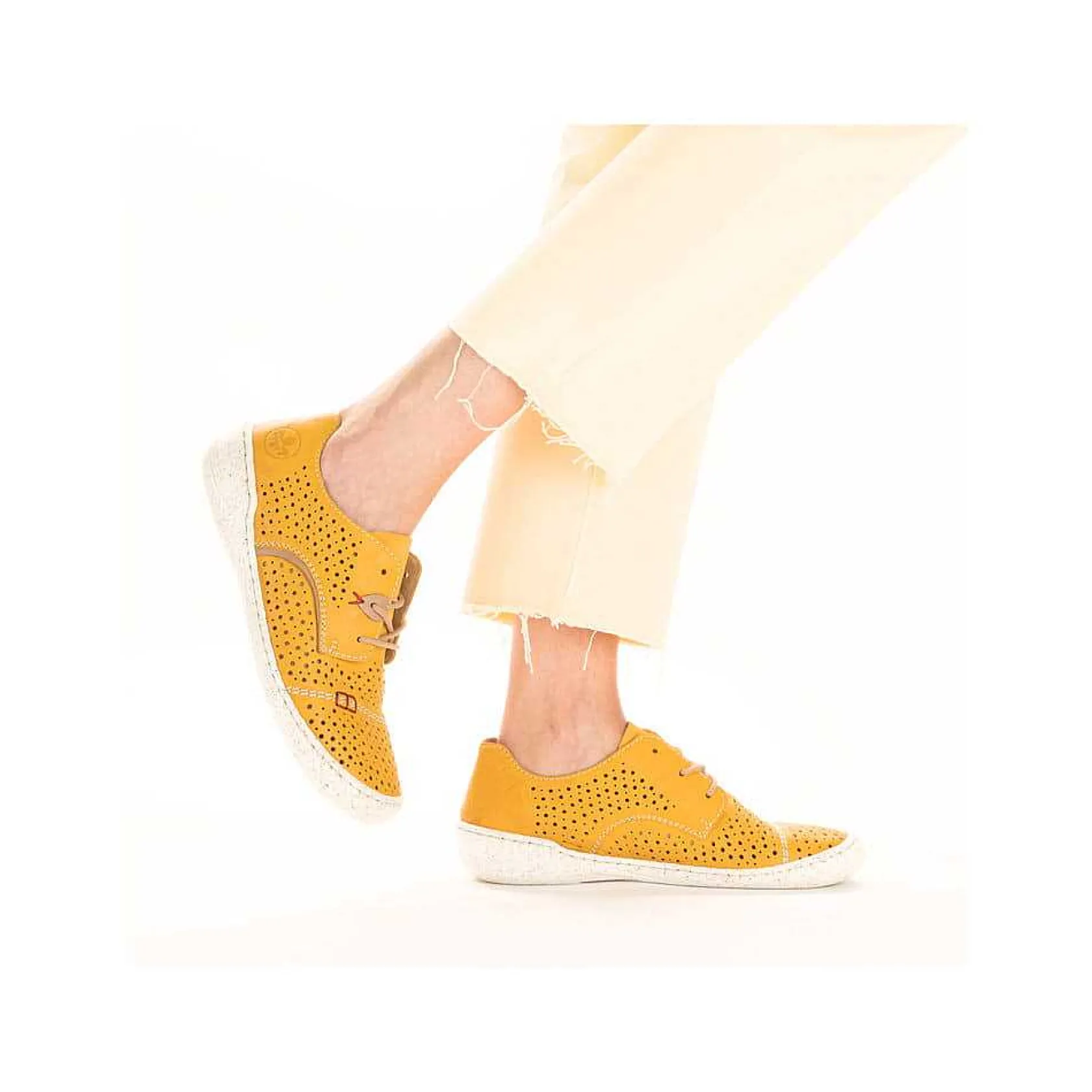 Rieker Colorful Styles-Women'S Lace-Up Shoes Sunflower Yellow