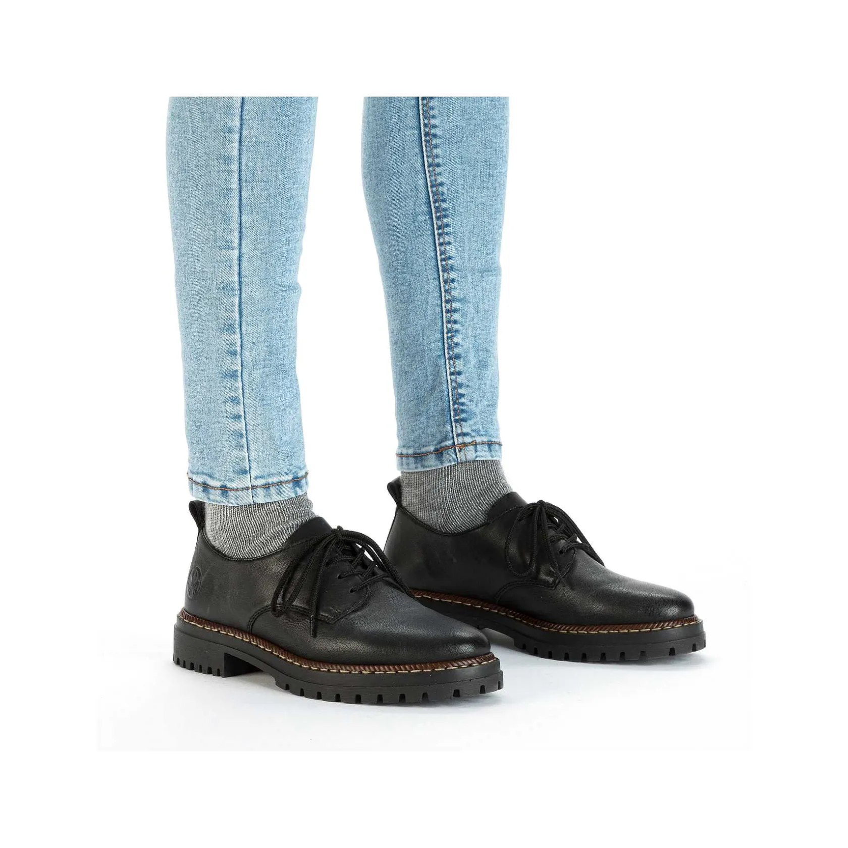 Rieker Low Shoes & Slippers-Women'S Lace-Up Shoes Night Black