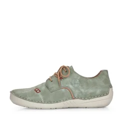 Rieker Low Shoes & Slippers-Women'S Lace-Up Shoes Green Gray