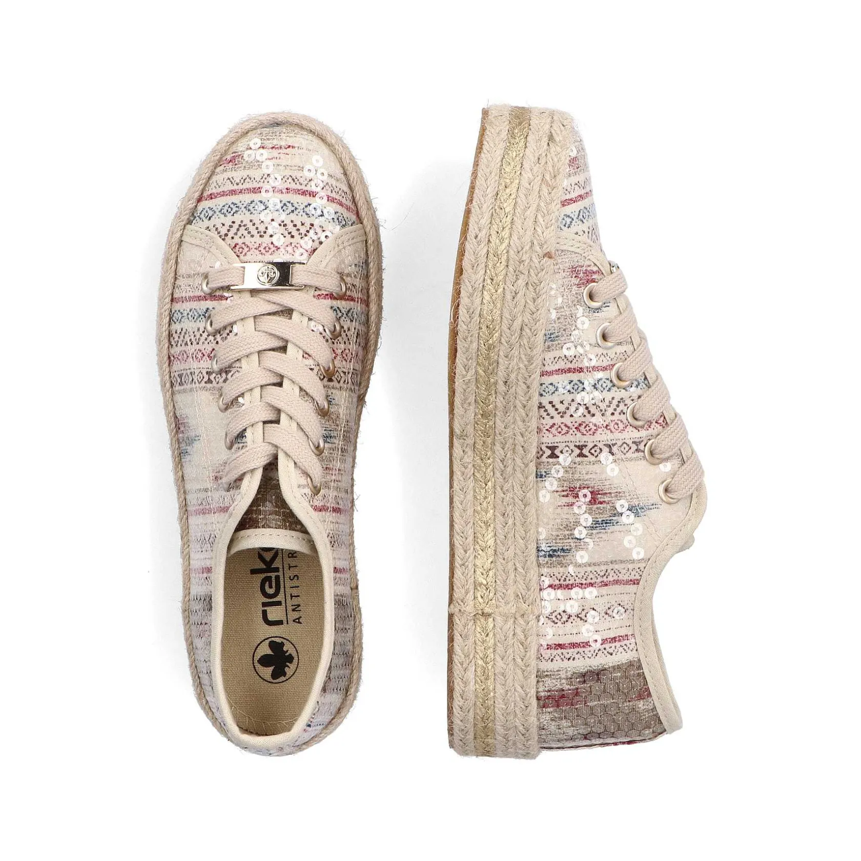 Rieker Low Shoes & Slippers-Women'S Lace-Up Shoes Light Beige