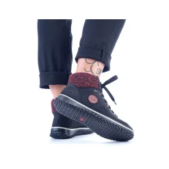 Rieker Low Shoes & Slippers-Women'S Lace-Up Shoes Graphite Black