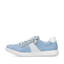 Rieker Low Shoes & Slippers-Women'S Lace-Up Shoes Sky Blue And White