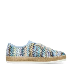 Rieker Summer Shoes-Women'S Lace-Up Shoes Multi-Sky Blue