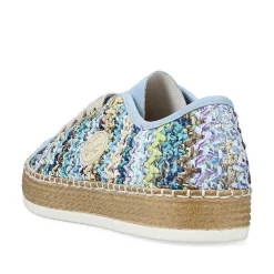 Rieker Summer Shoes-Women'S Lace-Up Shoes Multi-Sky Blue
