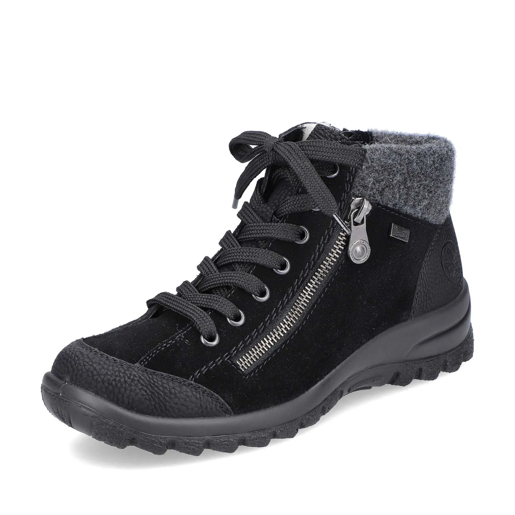 Rieker Low Shoes & Slippers-Women'S Lace-Up Shoes Graphite Black