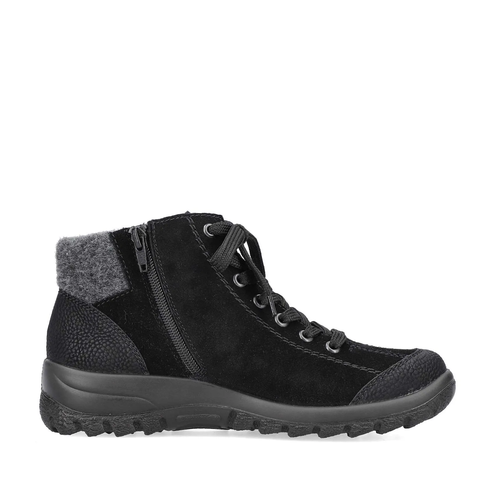 Rieker Low Shoes & Slippers-Women'S Lace-Up Shoes Graphite Black