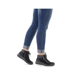 Rieker Low Shoes & Slippers-Women'S Lace-Up Shoes Graphite Black