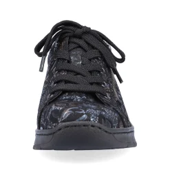Rieker Low Shoes & Slippers-Women'S Lace-Up Shoes Black Metallic