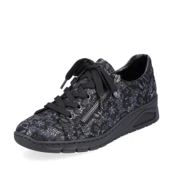 Rieker Low Shoes & Slippers-Women'S Lace-Up Shoes Black Metallic