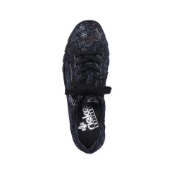 Rieker Low Shoes & Slippers-Women'S Lace-Up Shoes Black Metallic