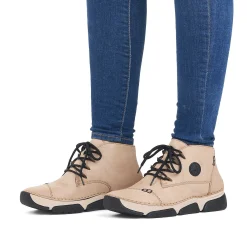 Rieker Low Shoes & Slippers-Women'S Lace-Up Shoes Cream Beige