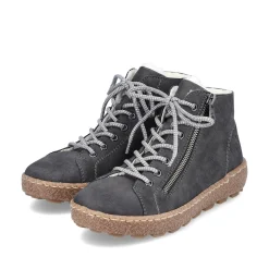 Rieker Low Shoes & Slippers-Women'S Lace-Up Shoes Asphalt Gray