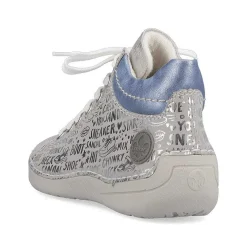 Rieker Low Shoes & Slippers-Women'S Lace-Up Shoes Silver Gray-Sky Blue