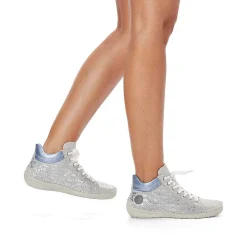 Rieker Low Shoes & Slippers-Women'S Lace-Up Shoes Silver Gray-Sky Blue