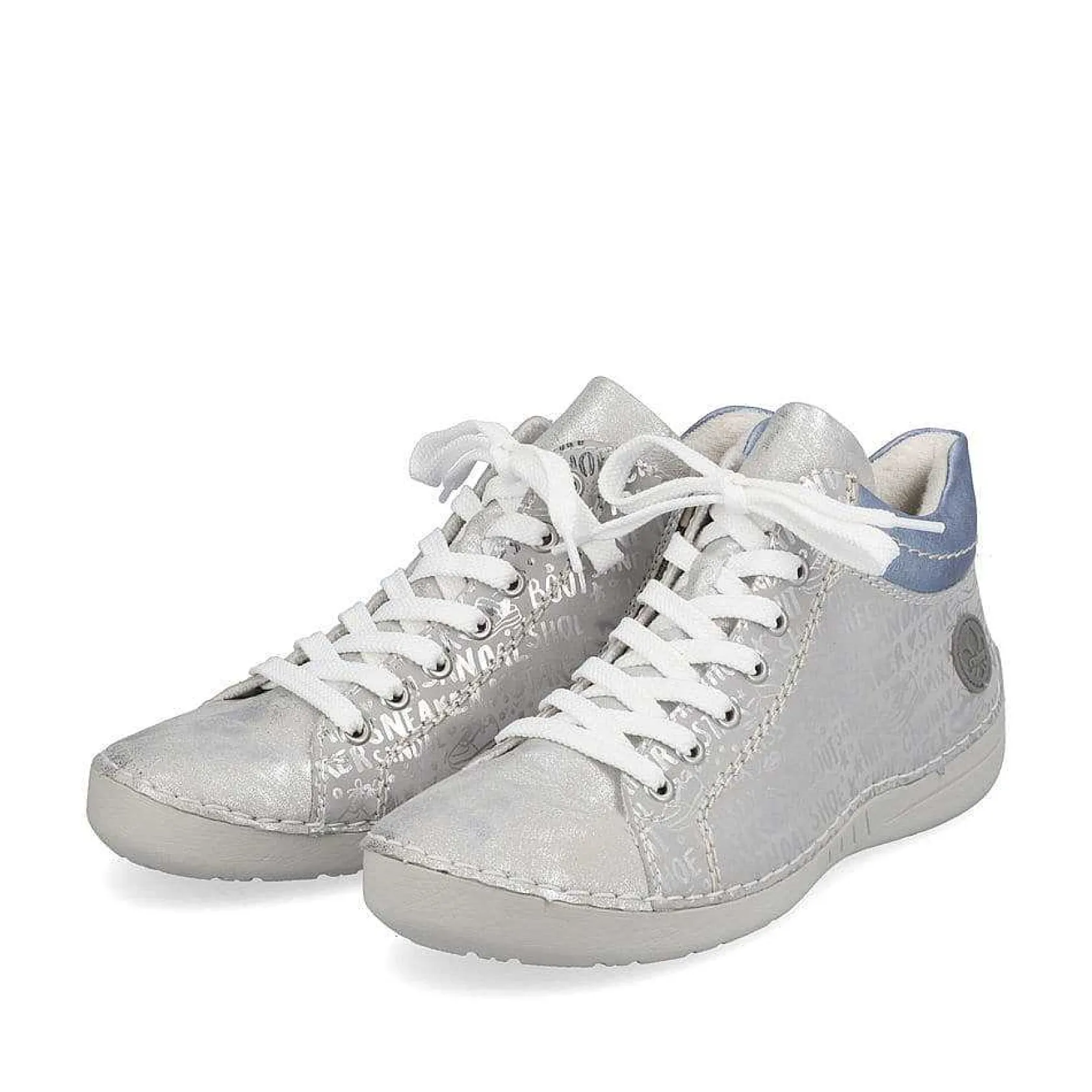 Rieker Low Shoes & Slippers-Women'S Lace-Up Shoes Silver Gray-Sky Blue