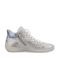 Rieker Low Shoes & Slippers-Women'S Lace-Up Shoes Silver Gray-Sky Blue