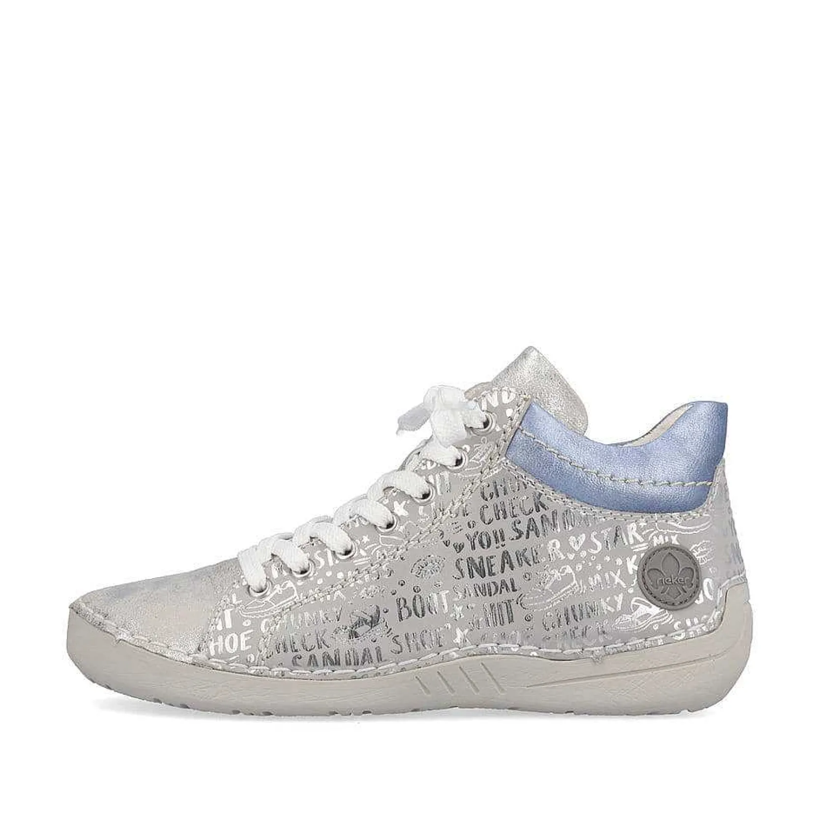 Rieker Low Shoes & Slippers-Women'S Lace-Up Shoes Silver Gray-Sky Blue
