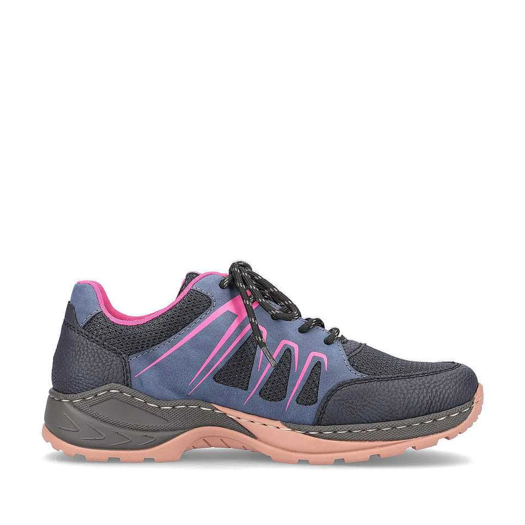 Rieker Low Shoes & Slippers-Women'S Lace-Up Shoes Navy Blue-Raspberry Red